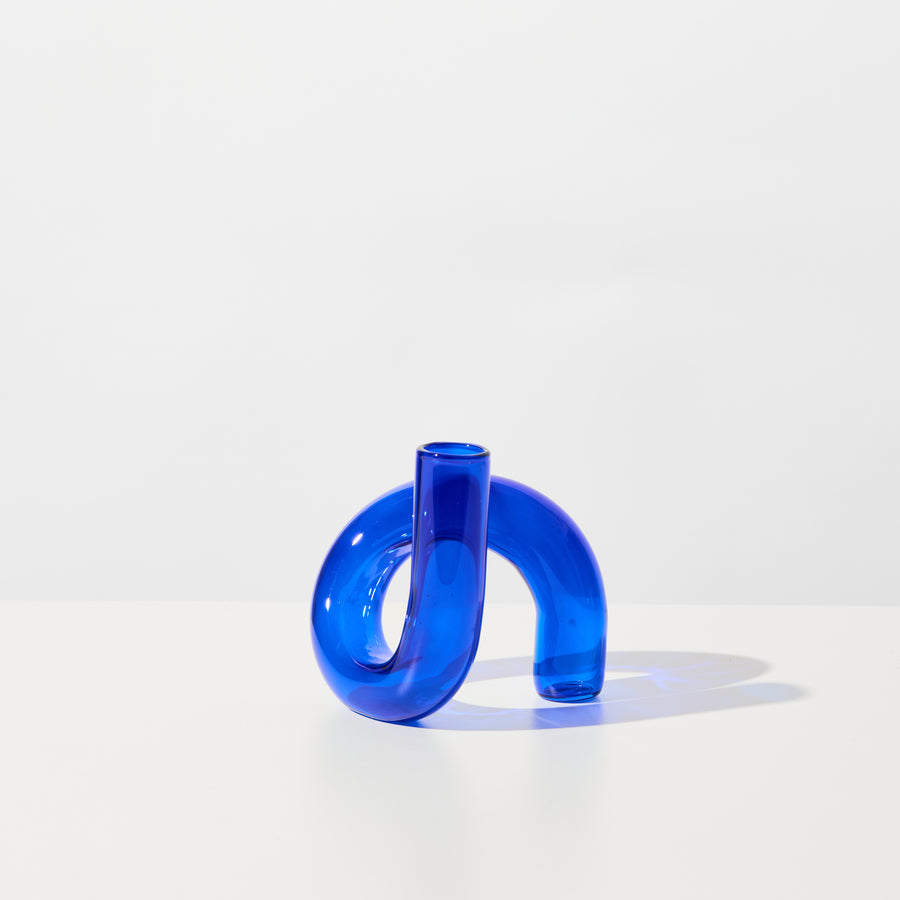 TWIST VASE/CANDLE HOLDER IN DARK BLUE