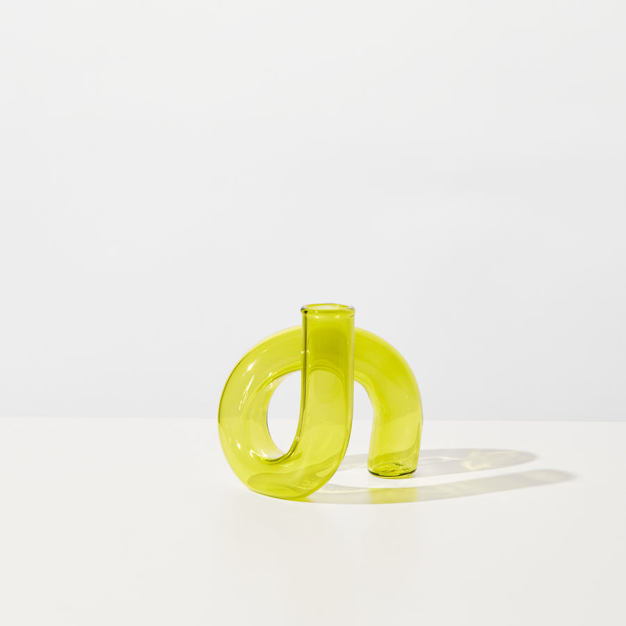 TWIST VASE/CANDLE HOLDER IN LIME GREEN