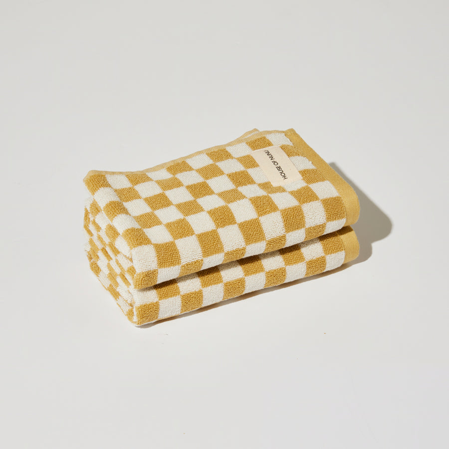 HAND TOWEL IN YELLOW CHECK