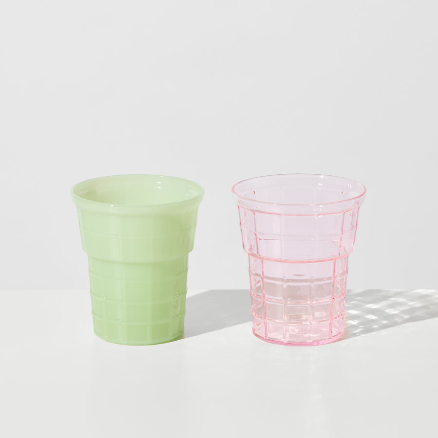 CONEY SET OF 2 CUPS IN PISTACHIO + PINK