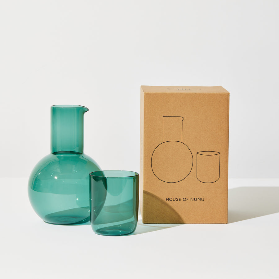 BELLY CARAFE + CUP SET IN TEAL