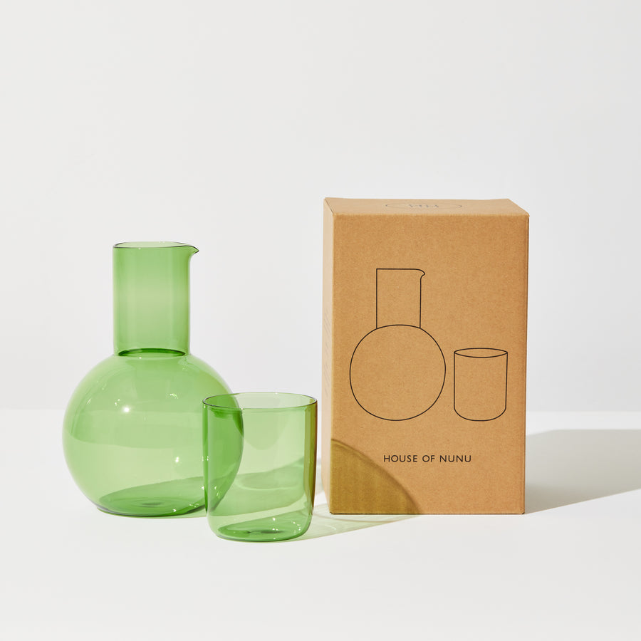 BELLY CARAFE + CUP SET IN GREEN