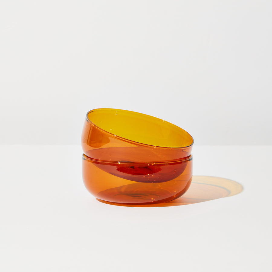 ABRACADABRA BOWLS SET OF 2 IN AMBER